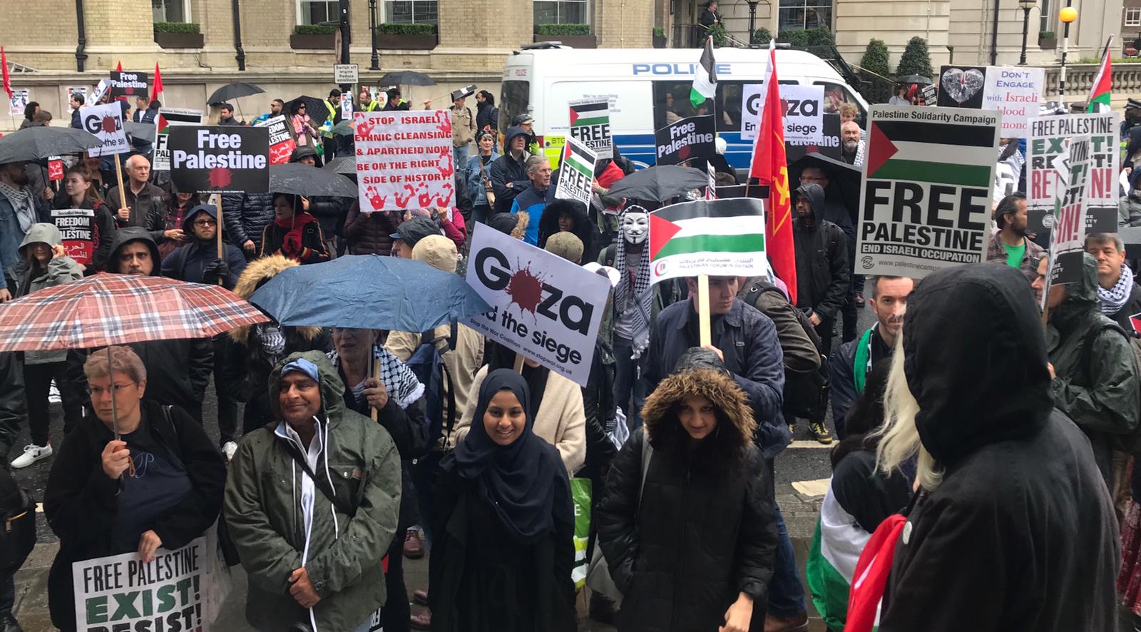 تظاهرة حاشدة في لندن دعماً لحق العودة ورفضاً لصفقة القرن